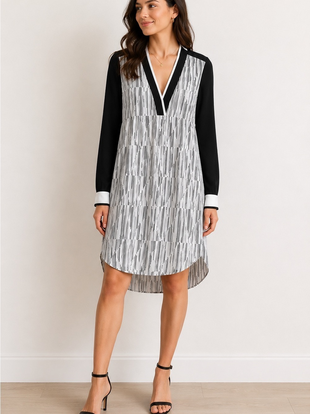 Melissa Nepton printed long sleeve dress Small